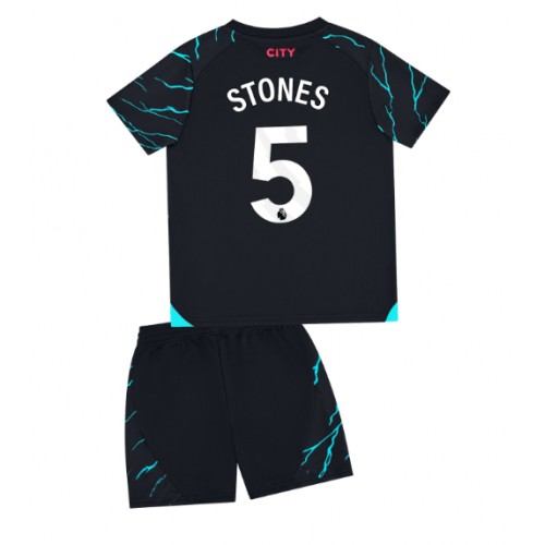 Dětský fotbalový dres Manchester City John Stones #5 2023-24 Třetí Krátký Rukáv (+ trenýrky)